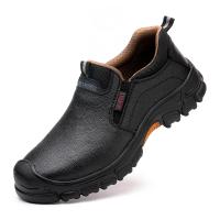 Zapatos de trabajo de seguridad de gamuza de vaca de cuero genuino para hombres, zapatos de soldadura antiestáticos con cabeza compuesta, botas indestructibles - details 11