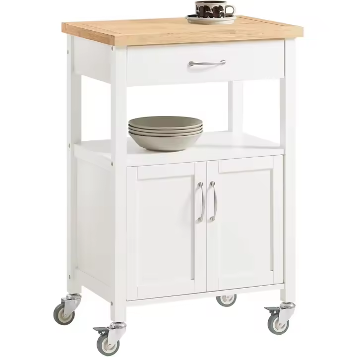 Carrito de Cocina móvil Carrito de Servir Estantería de Cocina Blanco 60 x 45 x 92 cm ES - 1