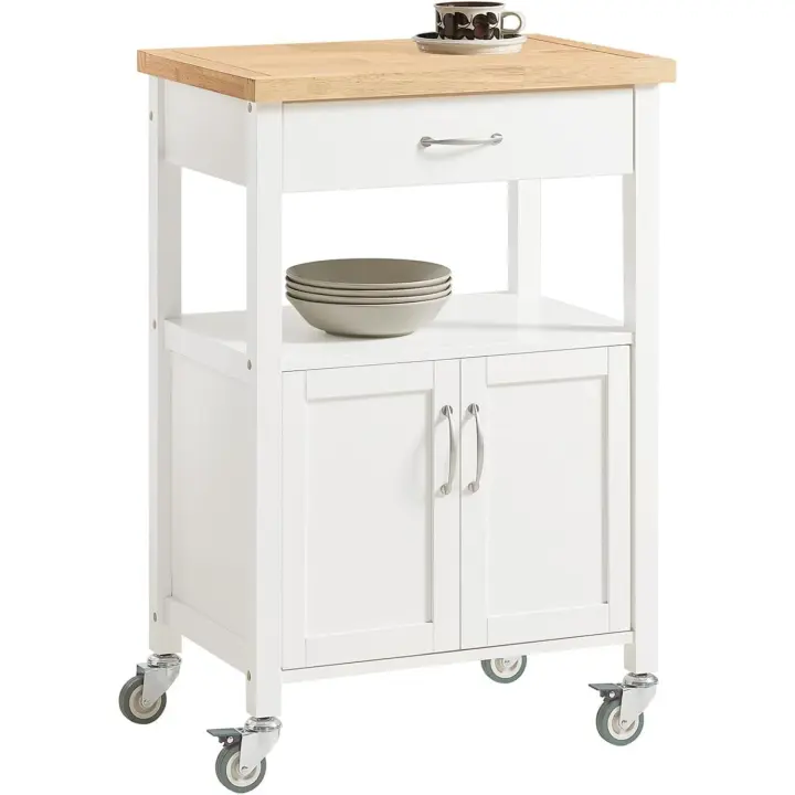 Carrito de Cocina móvil Carrito de Servir Estantería de Cocina Blanco 60 x 45 x 92 cm ES - 1