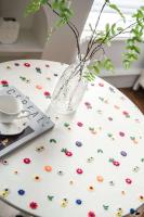 Ence Navidad transparente cubierta con colorido mantel floral rectangular blanco bordado, utilizado para suministros de fiesta en casa - details 5