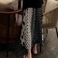 Falda doblada grande con cintura plisada de lunares a la moda para mujer, falda larga de escuela secundaria para mujer - details 6