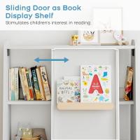 Estantería Infantil con Organizador de Juguetes Móvil y Amplio Almacenamiento para Juguetes - Librería Multifuncional con Repisa Abierta Grande y Puerta Corredera - details 7