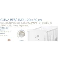 Cool Dreams - Cuna Indi 60 x 120 cm - Kit Colecho - Colchon Morfeo - Juego Sabanas