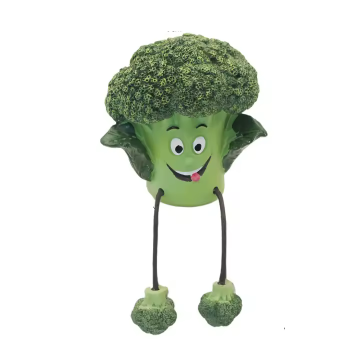 Figura de frutas y verduras de dibujos animados, brócoli, patatas, artesanías de resina, zanahorias, adornos de escritorio, artesanía, estatua de verdura bonita, regalo - 1