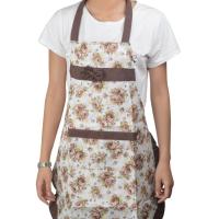 Delantal floral impermeable para el hogar, babero para cocinar y hornear, a la moda - details 3