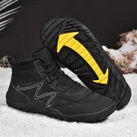 Botas de invierno para hombres y mujeres, zapatos informales de alta calidad descalzos para la nieve, zapatos de trabajo al aire libre, zapatos cálidos de piel para hombres, botas de nieve para hombres - details 3