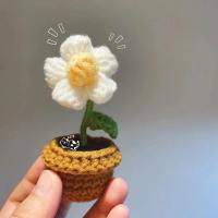 Accesorios de Decoración de Coche Hechos a Mano Rosa, Girasol, Tulipán de Punto Tejido - details 16
