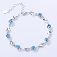 Pulsera 925 plata cuentas para mujer, brazalete bola suerte ajustable, hueco lujo, regalo boda - details 9