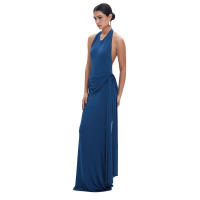 Vestido de sirena con cinturón drapeado y cintura entallada, estilo halter, nuevo de verano para mujer G25DS119 - details 6