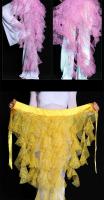 Pañuelo brillante para el vientre, falda triangular de zorro con cinturón de borlas, traje de práctica de danza, cadena de cintura TRE - details 9