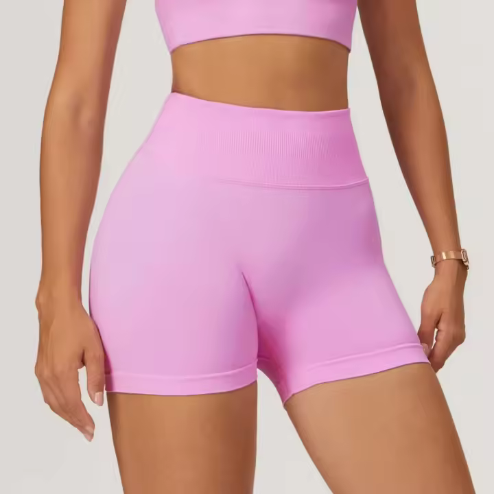 Pantalones cortos deportivos mejorados de cintura alta para yoga sin costuras para mujer, utilizados para gimnasios y ciclismo - 1