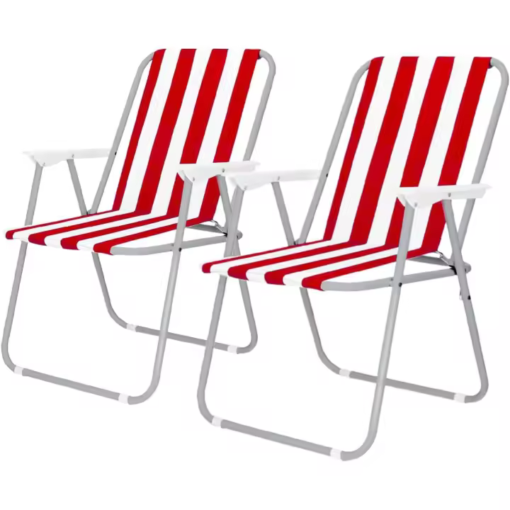 Sillas de Playa Plegables Portátiles Juego de 2 Ideal para Piscina, Jardín, Actividades al Aire Libre - 1