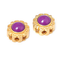 5 uds. De cuentas redondas de latón de Color dorado mate, estilo Vintage, pulseras de cuentas nepalesas, cuentas espaciadoras, suministros para fabricación de joyas, accesorios Diy - details 46