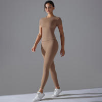 Conjunto Deportivo de Cintura Alta Top de Yoga y Pantalones Equipo Deportivo y Moda - details 15