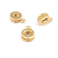 Círculo redondo de latón de Color dorado de 18K, pulseras con agujeros grandes, collares de cuentas, colgantes, conectores, suministros para fabricación de joyas - details 42