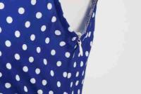 X Vestido acampanado con estampado de lunares y manga cuadrada elegante de verano para mujer - details 13