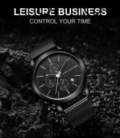 Reloj de Pulsera de Acero Inoxidable con Dial Pequeño Reloj de Negocios Impermeable con Correa de Cuero Automático Multifuncional de Marca Superior - details 2