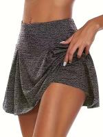 3 Piezas De Faldas Deportivas De Color Sólido 2 En 1, Con Alta Elasticidad Para Correr, Tenis, Golf Y Yoga, Ropa Deportiva Para Mujeres - details 5