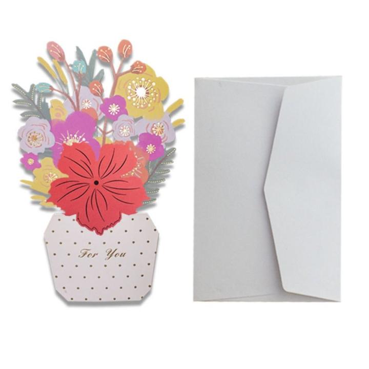 Tarjeta de ramo de bendición emergente, tarjeta en blanco 3D, tarjeta de felicitación del Día de la madre, decoraciones de aniversario, regalos de agradecimiento