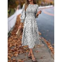 Primavera otoño nuevos vestidos de cuello redondo para mujer vestido de manga larga estampado A-line liquidación - details 18