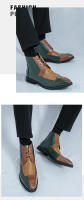 Zapatos de cuero de caña alta de negocios de costura de moda - details 7