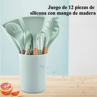 Juego de Utensilios de Cocina de Silicona de 12 Piezas No Pegajoso, Fácil de Limpiar - details 0