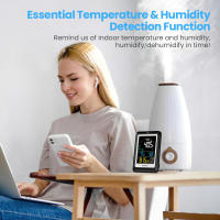 Medidor de Calidad del Aire CO2 Detector 5 en 1 con Termómetro Digital Higrómetro Alarma de Reloj - details 4