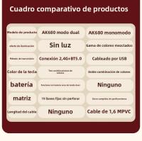 Heijue AK680 teclado mecánico juego teclado intercambiable en caliente con cable eje de té inalámbrico de doble modo eje rojo 68 teclas - details 13