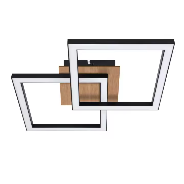 CBJKTX Plafón LED Madera Negra 3000K Blanco Cálido Diseño Moderno 24W - 1