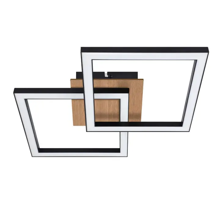 CBJKTX Plafón LED Madera Negra 3000K Blanco Cálido Diseño Moderno 24W - 1