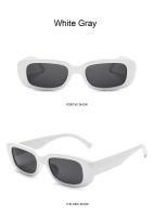 Gafas de sol cuadradas negras para mujer, gafas de sol rectangulares pequeñas, espejo transparente graduado para mujer - details 11