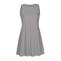 Vestido casual tipo camiseta para mujer, verano, con bolsillos, talla grande, estilo, vestido de playa, corte holgado y fluido. - details 10