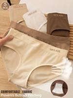 5 piezas de bragas sin costuras, cintura media, color Maillard, bragas para mujer, levantamiento de glúteos, alta elasticidad, cómodas y transpirables, lencería para mujer, ropa interior plana para mujeres, faja para barriga plana. - details 2