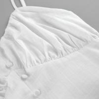 Vestido de Primavera Verde Moda para Mujeres en Algodón y Lino - details 6