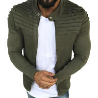 2025 Chaqueta arrugada de color sólido para hombres, camisetas deportivas al aire libre, ocio, - details 4