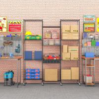 Estantería de Alambre de 6 Niveles con Ruedas Altura Ajustable, Resistente, Gancho para Baño, Cocina, Garaje, Dormitorio Plateado - details 18
