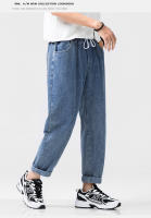 Jeans Casuales para Hombres en Primavera-Otoño Cintura Elástica, Pantalones de Denim de Trabajo Azules Estilo Hip Hop Joggers Streetwears - details 14