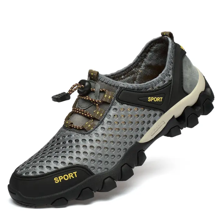 Botas de senderismo de Malla para hombre, Calzado Deportivo de montañismo, transpirables, guantes, antideslizantes, informales, para Exterior, Verano - 1