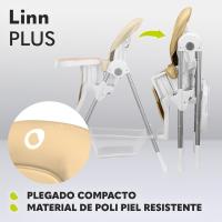 Trona para bebés, plegable, tronas de bebe, silla alta ajustable, altura ajustable de 6 a 36 meses, cinturones de seguridad de 5 puntos, de hasta 15 kg (BEIGE) - details 4