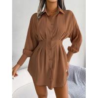 Vestido de blusa de mujer con mangas abullonadas, vestidos de manga larga para mujer, cintura asimétrica, elegante y hermoso - details 25