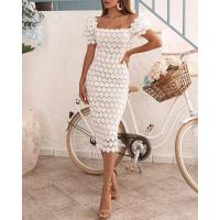 Nueva falda de viajero de estilo de encaje a la moda, vestido de longitud media envolvente en el pecho de Color sólido con cintura media de tres colores - details 10