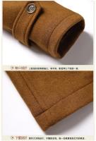 Chaqueta de lana informal de negocios ajustada con un solo pecho de color sólido de invierno cortavientos de mezcla chaqueta cortavientos de lana para hombre chaqueta para hombre abrigo - details 2
