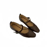 Francés retro hebilla de una palabra Mary Jane zapatos boca ligera cabeza cuadrada tacón grueso solo zapatos pequeños zapatos de cuero - details 10