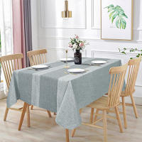 Mantel gris elegante y sencillo a cuadros verdes y blancos, mesa diaria para reunión familiar, decoración impermeable - details 5