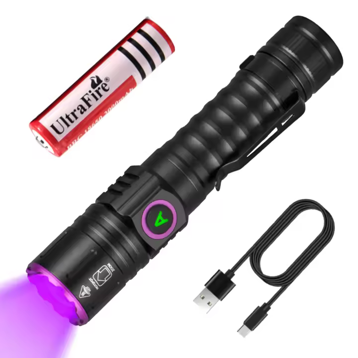 Linterna LED ultravioleta UltraFire SP69 Zoom de 365 a 395 nm Resistente al agua - 1