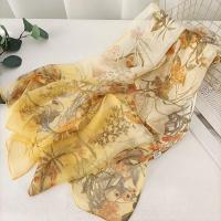 Verde Hierba mujeres elegante gasa Georgette Bandana bufanda verano playa protector solar fino Hijab - details 5