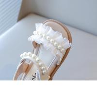 Sandalias de verano para niñas, zapatos de playa para niños con perlas y diseño de princesa, puntera abierta, suaves, antideslizantes, 2025 - details 12
