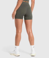 Pantalones cortos sin costuras para mujer, ropa de medio pantalón suave para Fitness, Yoga, gimnasio, correr y bicicleta, novedad - details 15