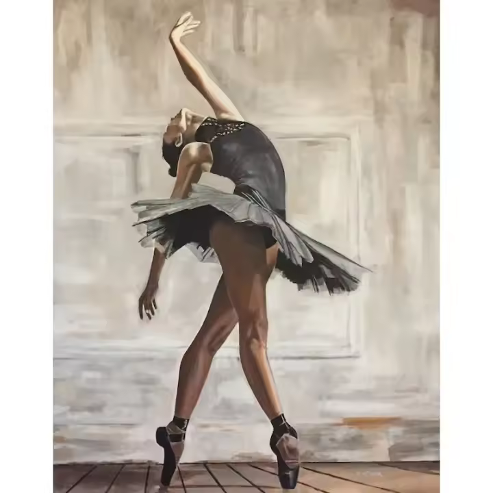 Ruopoty-pintura por números en lienzo para adultos, kit de pintura de pared pintada a mano para niña de Ballet, decoración del hogar - 1
