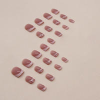 Uñas postizas reutilizables para amantes de la decoración de uñas, belleza, rosa, decoración con purpurina, dulce y encantadora - details 7